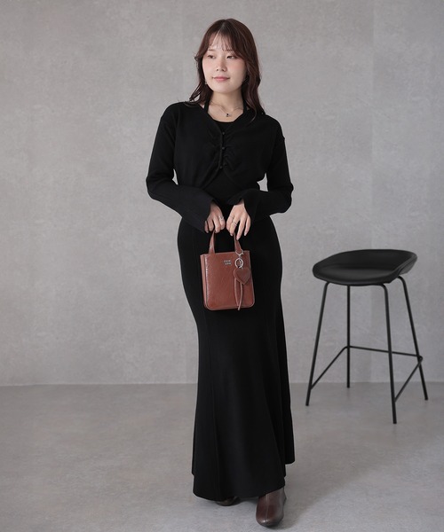 Lace Ladies(レースレディース)の「ホルターネック マーメイド セットアップ風 ニット ワンピース(ワンピース・レディース・ベージュ/ブラック/チャコールグレー・FREE/S)」の19枚目の写真