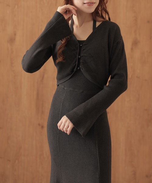 Lace Ladies(レースレディース)の「ホルターネック マーメイド セットアップ風 ニット ワンピース(ワンピース・レディース・ベージュ/ブラック/チャコールグレー・FREE/S)」の16枚目の写真