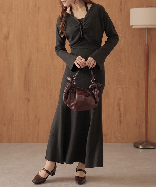 Lace Ladies(レースレディース)の「ホルターネック マーメイド セットアップ風 ニット ワンピース(ワンピース・レディース・ベージュ/ブラック/チャコールグレー・FREE/S)」の15枚目の写真