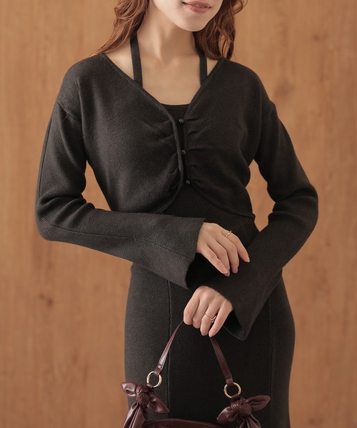 Lace Ladies(レースレディース)の「ホルターネック マーメイド セットアップ風 ニット ワンピース(ワンピース・レディース・ベージュ/ブラック/チャコールグレー・FREE/S)」の14枚目の写真