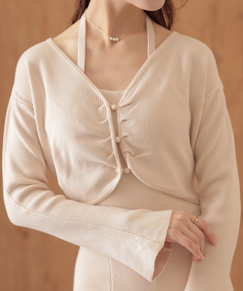 Lace Ladies(レースレディース)の「ホルターネック マーメイド セットアップ風 ニット ワンピース(ワンピース・レディース・ベージュ/ブラック/チャコールグレー・FREE/S)」の8枚目の写真