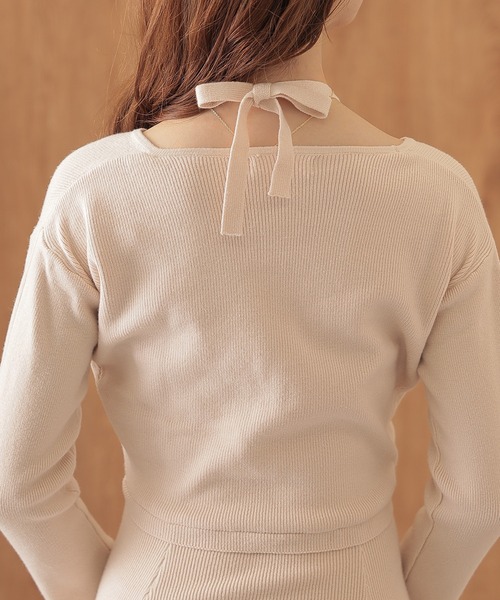 Lace Ladies(レースレディース)の「ホルターネック マーメイド セットアップ風 ニット ワンピース(ワンピース・レディース・ベージュ/ブラック/チャコールグレー・FREE/S)」の5枚目の写真