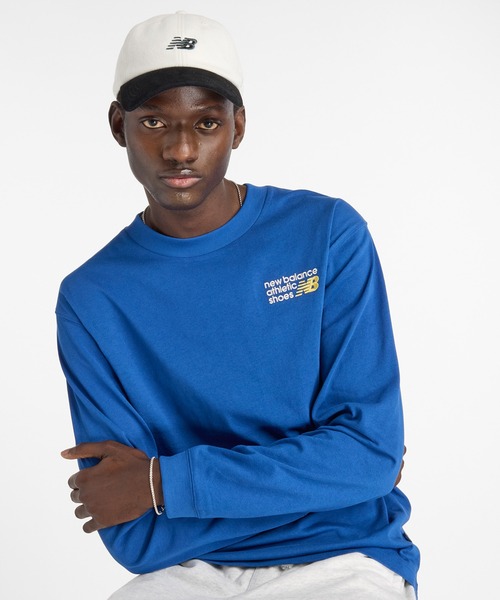 NEW BALANCE(ニューバランス)の「Athletics プレミアムロゴロングスリーブTシャツ(Tシャツ/カットソー・メンズ・ライトベージュ/コバルトブルー・LARGE/X-LARGE/XX-LARGE/SMALL/MEDIUM)」の14枚目の写真