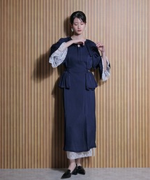 Ogue.（オグ）の「プリーツカラーペプラムワンピース（ワンピース）」