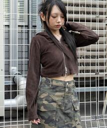 WEGO/ベロアショートZIPパーカー