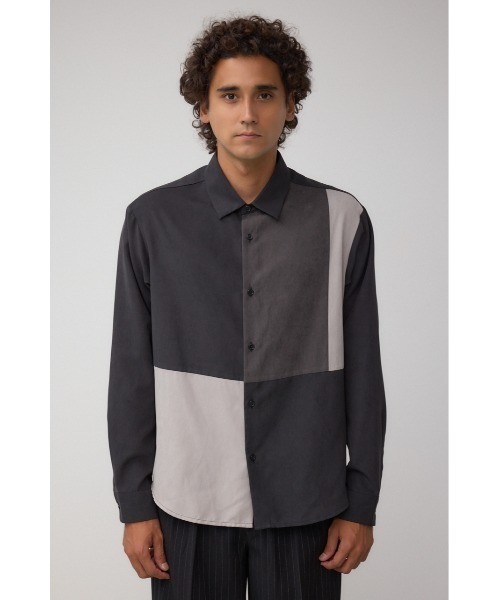 AZUL by moussy(アズールバイマウジー)の「パネルスウィッチングフェイクスウェードシャツ(シャツ/ブラウス・メンズ・ブラック系その他/グレー系その他・MEDIUM/LARGE)」の6枚目の写真