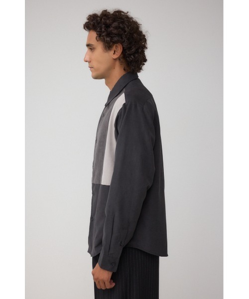 AZUL by moussy(アズールバイマウジー)の「パネルスウィッチングフェイクスウェードシャツ(シャツ/ブラウス・メンズ・ブラック系その他/グレー系その他・MEDIUM/LARGE)」の7枚目の写真