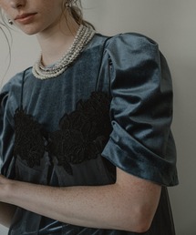 et.UNiVER(Ggjx[)Layered velor dress(pchX)
