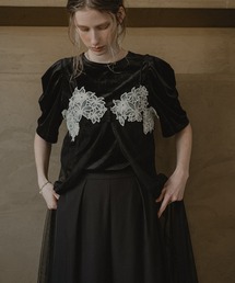 et.UNiVER(Ggjx[)Layered velor dress(pchX)
