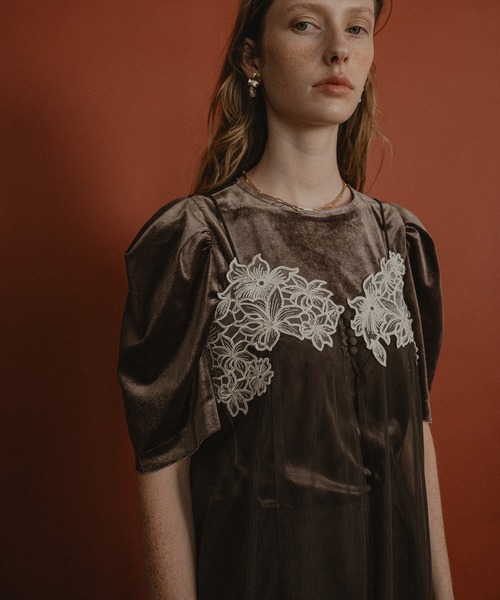 et.UNiVER Layered velordress ベロアドレス Lサイズ et.UNiVER（エトユニベール）の「Layered velor dress（パンツドレス