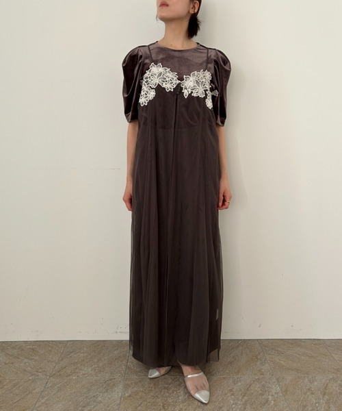 Layered velor dress（パンツドレス）｜et.UNiVER（エトユニベール）の