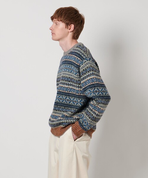 LOEFF(ロエフ)の「<LOEFF>ブルーバード ジャガード ニット プルオーバー UNISEX(ニット/セーター・レディース・ロイヤルブルー・2/0)」の3枚目の写真