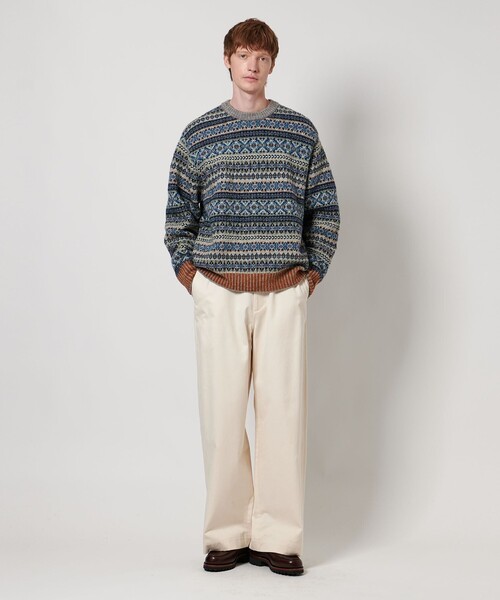 LOEFF(ロエフ)の「<LOEFF>ブルーバード ジャガード ニット プルオーバー UNISEX(ニット/セーター・レディース・ロイヤルブルー・2/0)」の4枚目の写真