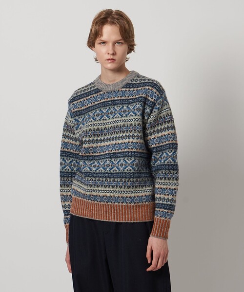 LOEFF(ロエフ)の「<LOEFF>ブルーバード ジャガード ニット プルオーバー UNISEX(ニット/セーター・レディース・ロイヤルブルー・2/0)」の5枚目の写真