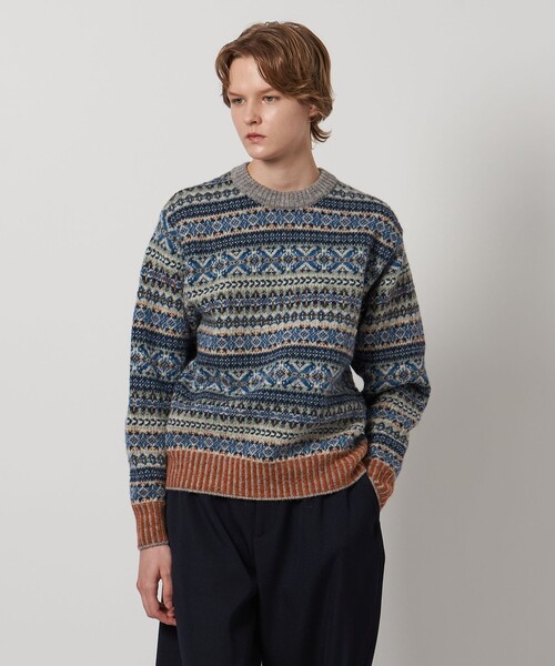 LOEFF(ロエフ)の「<LOEFF>ブルーバード ジャガード ニット プルオーバー UNISEX(ニット/セーター・レディース・ロイヤルブルー・2/0)」の6枚目の写真