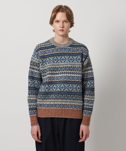 LOEFF(ロエフ)の「<LOEFF>ブルーバード ジャガード ニット プルオーバー UNISEX(ニット/セーター・レディース・ロイヤルブルー・2/0)」の12枚目の写真