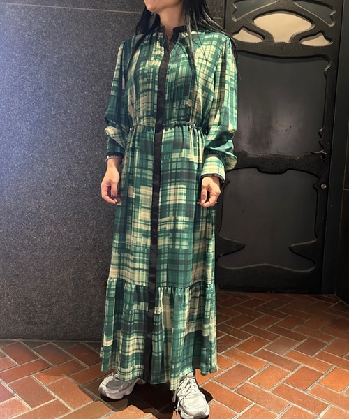 オリジナルプリント】パッチワークチェックワンピース（ワンピース