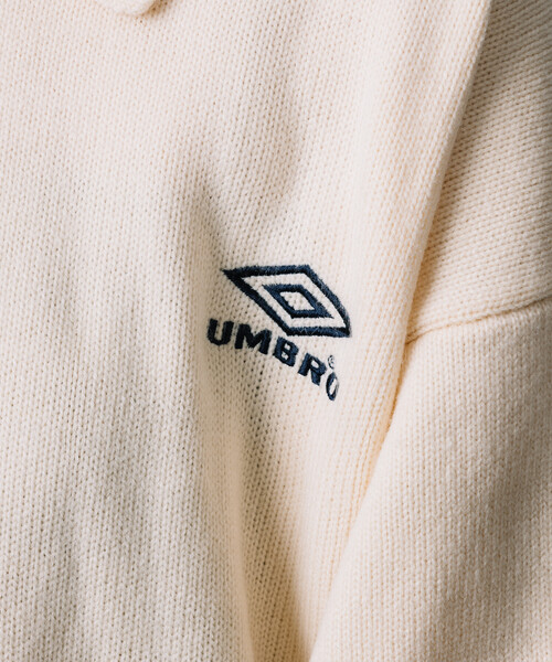 FREAK'S STORE(フリークスストア)の「限定展開 UMBRO × FREAK'S STORE/アンブロ 別注 POLO KNIT/ポロ ニットカーディガン/ポロ襟(ニット/セーター・レディース・オフホワイト/ネイビー/ブラウン・フリ-)」の6枚目の写真