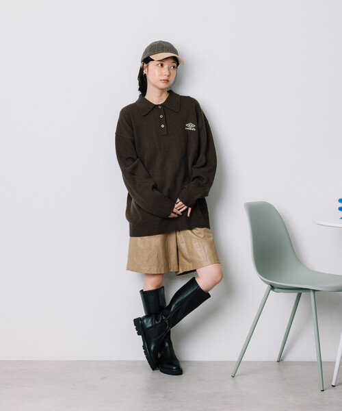 FREAK'S STORE(フリークスストア)の「限定展開 UMBRO × FREAK'S STORE/アンブロ 別注 POLO KNIT/ポロ ニットカーディガン/ポロ襟(ニット/セーター・レディース・オフホワイト/ネイビー/ブラウン・フリ-)」の15枚目の写真