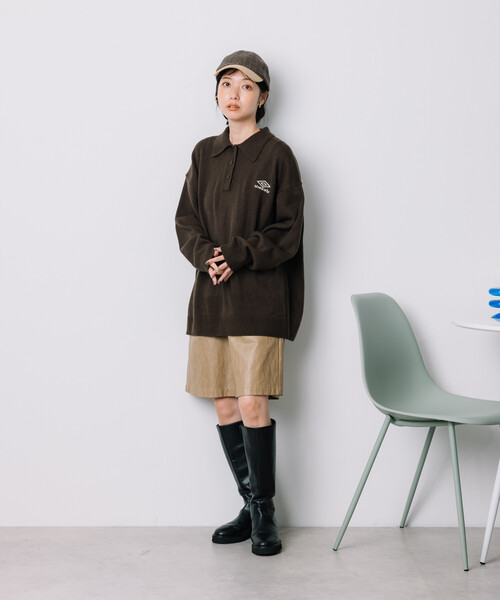 FREAK'S STORE(フリークスストア)の「限定展開 UMBRO × FREAK'S STORE/アンブロ 別注 POLO KNIT/ポロ ニットカーディガン/ポロ襟(ニット/セーター・レディース・オフホワイト/ネイビー/ブラウン・フリ-)」の16枚目の写真