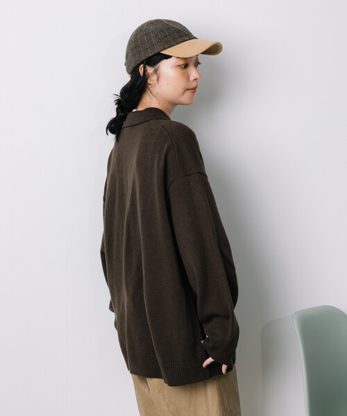 FREAK'S STORE(フリークスストア)の「限定展開 UMBRO × FREAK'S STORE/アンブロ 別注 POLO KNIT/ポロ ニットカーディガン/ポロ襟(ニット/セーター・レディース・オフホワイト/ネイビー/ブラウン・フリ-)」の20枚目の写真