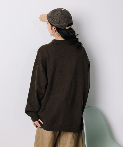 FREAK'S STORE(フリークスストア)の「限定展開 UMBRO × FREAK'S STORE/アンブロ 別注 POLO KNIT/ポロ ニットカーディガン/ポロ襟(ニット/セーター・レディース・オフホワイト/ネイビー/ブラウン・フリ-)」の21枚目の写真
