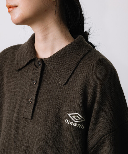FREAK'S STORE(フリークスストア)の「限定展開 UMBRO × FREAK'S STORE/アンブロ 別注 POLO KNIT/ポロ ニットカーディガン/ポロ襟(ニット/セーター・レディース・オフホワイト/ネイビー/ブラウン・フリ-)」の22枚目の写真