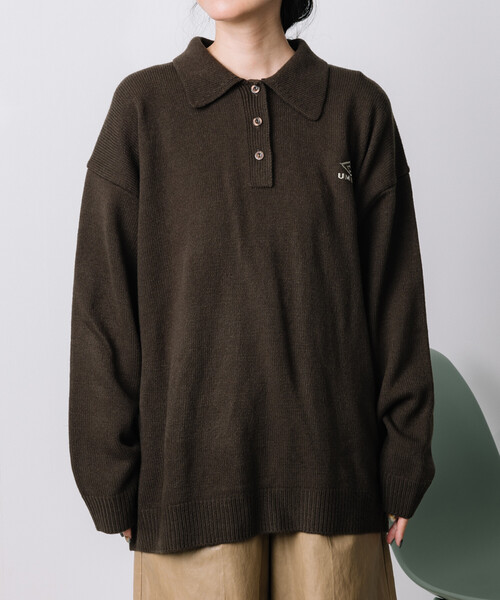 【25SS/新品タグ付き/42,900円】ATONポロニットカーディガン ATON - 【25SS/新品タグ付き/42,900円】ATONポロニット