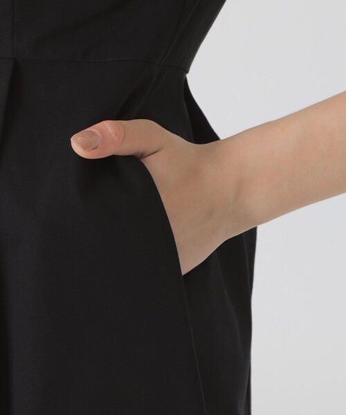 BLUE LABEL CRESTBRIDGE(ブルーレーベルクレストブリッジ)の「ピマコットンプレーティング天竺パーシャルチェックドレス(ワンピース・レディース・ブラック/ダークネイビー・36/40/38)」の15枚目の写真