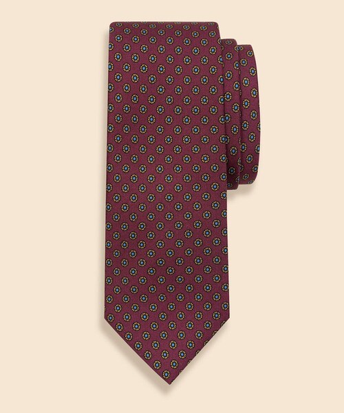 BROOKS BROTHERS（ブルックスブラザーズ）の「シルク　フラワーモチーフ　プリントタイ（ネクタイ・メンズ・バーガンディー/グリーン/ネイビー/イエロー・ONE SIZE）」の2枚目の写真
