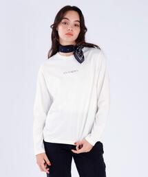 ここ　agnes.b アニエスべーロングTシャツ 細ボーダー コットン 長袖 Tシャツ 'Cool'（Tシャツ/カットソー
