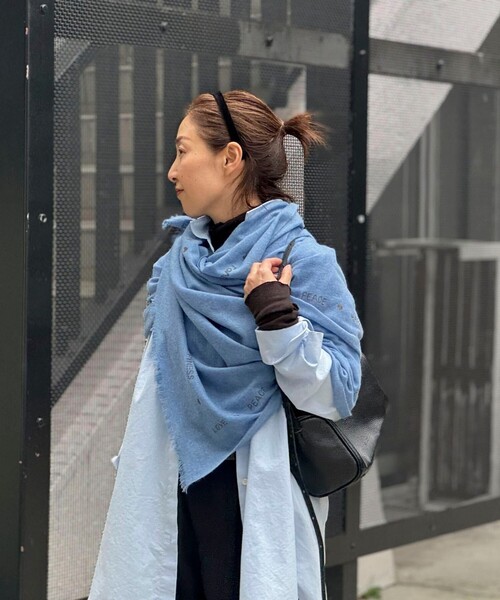 CITRUS（シトラス）の「【CITRUS/シトラス】 メッセージストール（ストール/ショール・レディース・ブラック/ライトブルー/ライトグレー・FREE）」の6枚目の写真