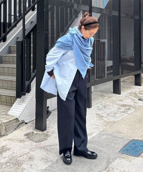 CITRUS（シトラス）の「【CITRUS/シトラス】 メッセージストール（ストール/ショール・レディース・ブラック/ライトブルー/ライトグレー・FREE）」の8枚目の写真