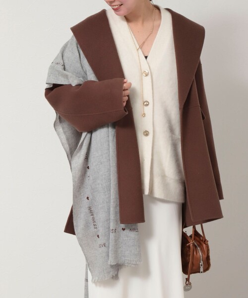 CITRUS（シトラス）の「【CITRUS/シトラス】 メッセージストール（ストール/ショール・レディース・ブラック/ライトブルー/ライトグレー・FREE）」の12枚目の写真