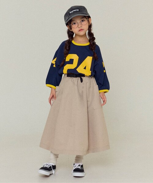 BREEZE（ブリーズ）の「【リンク/WEB限定/ジュニア対応】 サイドポケットスカート（スカート・キッズ・ベージュ/ブルー・90/100/110/120/130/140）」の4枚目の写真