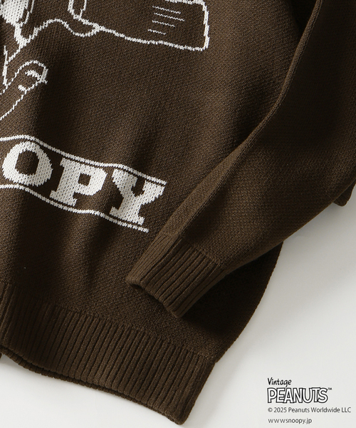 Vintage PEANUTS（ビンテージピーナッツ）の「PEANUTS / ピーナッツ 別注 ダブル ジャガードニット（ニット/セーター・メンズ・ブラウン/グリーン/アイボリー/ブラック・LARGE/MEDIUM）」の22枚目の写真