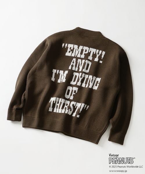 Vintage PEANUTS（ビンテージピーナッツ）の「PEANUTS / ピーナッツ 別注 ダブル ジャガードニット（ニット/セーター・メンズ・ブラウン/グリーン/アイボリー/ブラック・LARGE/MEDIUM）」の14枚目の写真