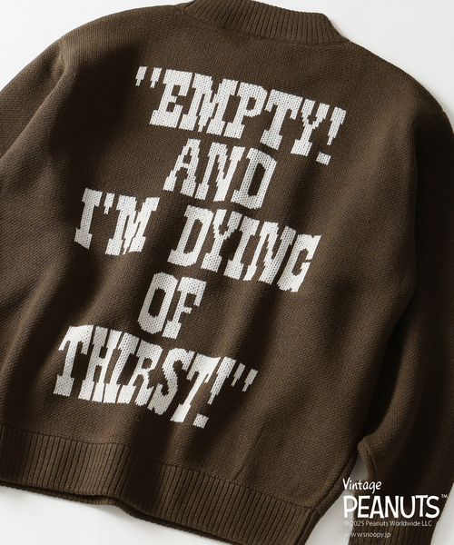Vintage PEANUTS（ビンテージピーナッツ）の「PEANUTS / ピーナッツ 別注 ダブル ジャガードニット（ニット/セーター・メンズ・ブラウン/グリーン/アイボリー/ブラック・LARGE/MEDIUM）」の15枚目の写真