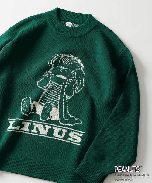 Vintage PEANUTS（ビンテージピーナッツ）の「PEANUTS / ピーナッツ 別注 ダブル ジャガードニット（ニット/セーター・メンズ・ブラウン/グリーン/アイボリー/ブラック・LARGE/MEDIUM）」の17枚目の写真