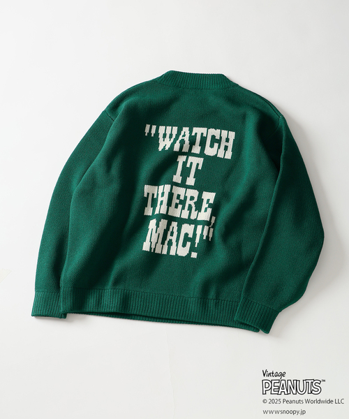 Vintage PEANUTS（ビンテージピーナッツ）の「PEANUTS / ピーナッツ 別注 ダブル ジャガードニット（ニット/セーター・メンズ・ブラウン/グリーン/アイボリー/ブラック・LARGE/MEDIUM）」の8枚目の写真