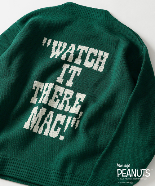 Vintage PEANUTS（ビンテージピーナッツ）の「PEANUTS / ピーナッツ 別注 ダブル ジャガードニット（ニット/セーター・メンズ・ブラウン/グリーン/アイボリー/ブラック・LARGE/MEDIUM）」の9枚目の写真