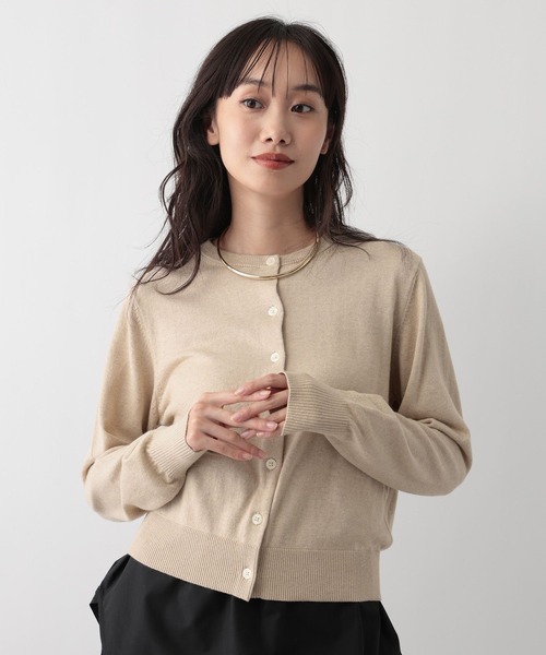 FOUND GOOD（ファウンドグッド）の「綿カシミヤクルーニットカーデ（カーディガン/ボレロ・レディース・レッド系8/ベージュ/グレー系2/ブラック・L/M）」の4枚目の写真