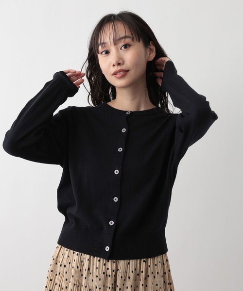 FOUND GOOD（ファウンドグッド）の「綿カシミヤクルーニットカーデ（カーディガン/ボレロ・レディース・レッド系8/ベージュ/グレー系2/ブラック・L/M）」の2枚目の写真