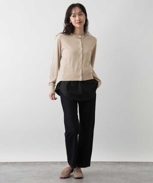 FOUND GOOD（ファウンドグッド）の「綿カシミヤクルーニットカーデ（カーディガン/ボレロ・レディース・レッド系8/ベージュ/グレー系2/ブラック・L/M）」の6枚目の写真