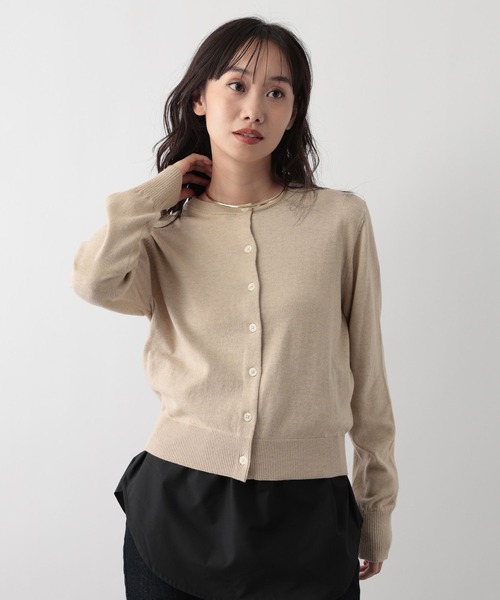 FOUND GOOD（ファウンドグッド）の「綿カシミヤクルーニットカーデ（カーディガン/ボレロ・レディース・レッド系8/ベージュ/グレー系2/ブラック・L/M）」の7枚目の写真