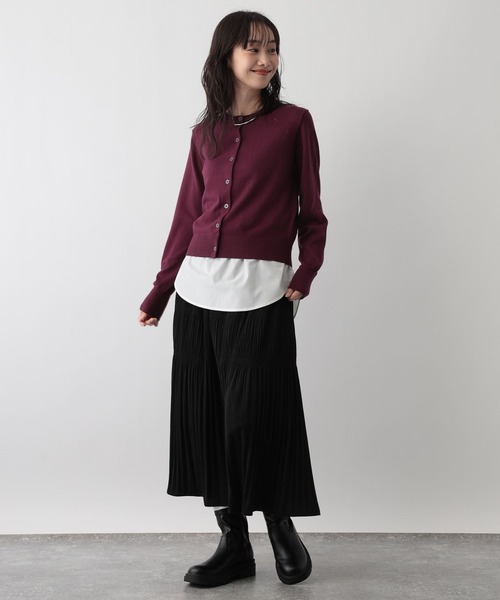 FOUND GOOD（ファウンドグッド）の「綿カシミヤクルーニットカーデ（カーディガン/ボレロ・レディース・レッド系8/ベージュ/グレー系2/ブラック・L/M）」の8枚目の写真