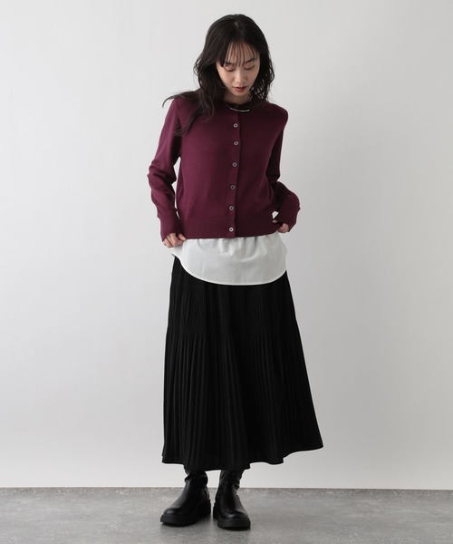 FOUND GOOD（ファウンドグッド）の「綿カシミヤクルーニットカーデ（カーディガン/ボレロ・レディース・レッド系8/ベージュ/グレー系2/ブラック・L/M）」の9枚目の写真