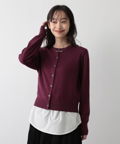 FOUND GOOD（ファウンドグッド）の「綿カシミヤクルーニットカーデ（カーディガン/ボレロ・レディース・レッド系8/ベージュ/グレー系2/ブラック・L/M）」の10枚目の写真