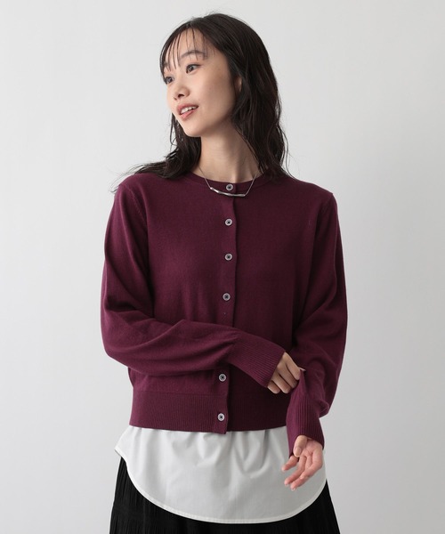 FOUND GOOD（ファウンドグッド）の「綿カシミヤクルーニットカーデ（カーディガン/ボレロ・レディース・レッド系8/ベージュ/グレー系2/ブラック・L/M）」の11枚目の写真