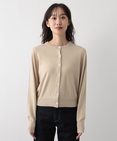 FOUND GOOD（ファウンドグッド）の「綿カシミヤクルーニットカーデ（カーディガン/ボレロ・レディース・レッド系8/ベージュ/グレー系2/ブラック・L/M）」の12枚目の写真